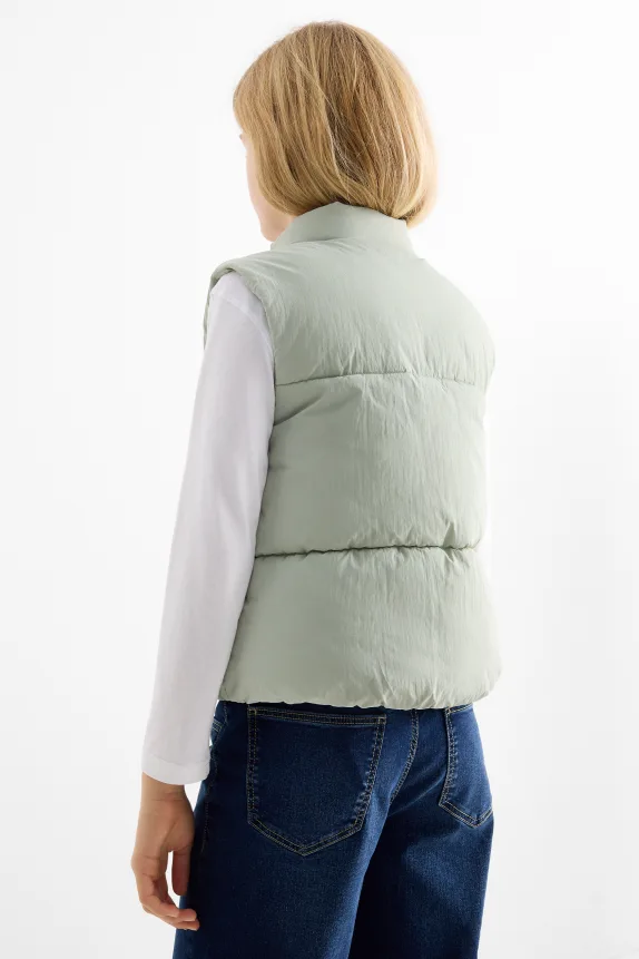 Quilted gilet - water-repellent mint green