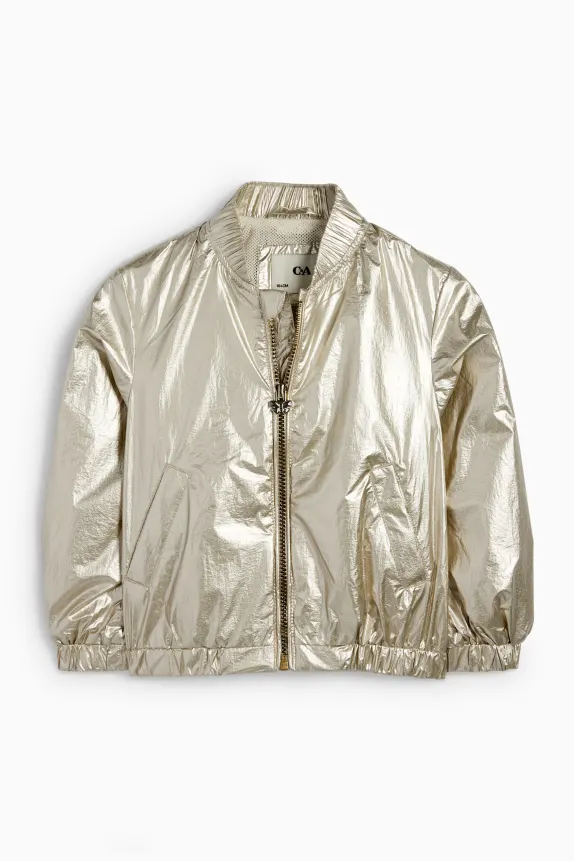 Bomber jacket - shiny gold