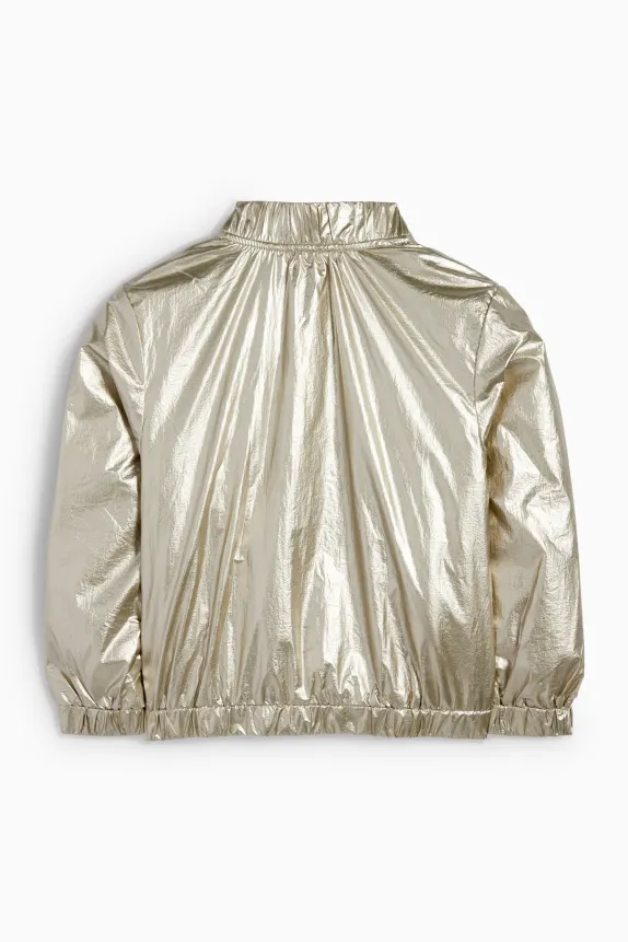 Bomber jacket - shiny gold