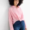 Blouse with knot detail pink