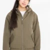 Jacket with hood - lined - water-repellent khaki