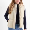 Quilted gilet with hood - water-repellent cremewhite