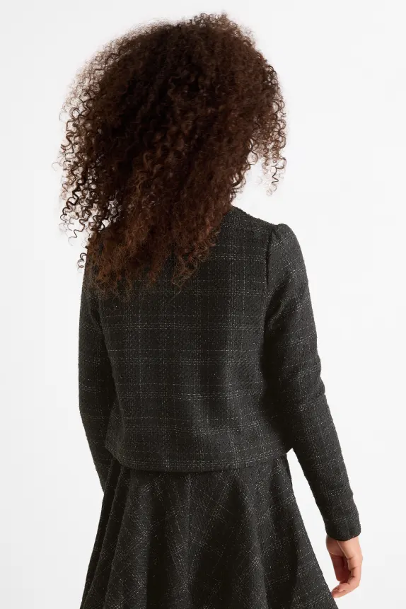 BouclÃ© blazer - check black
