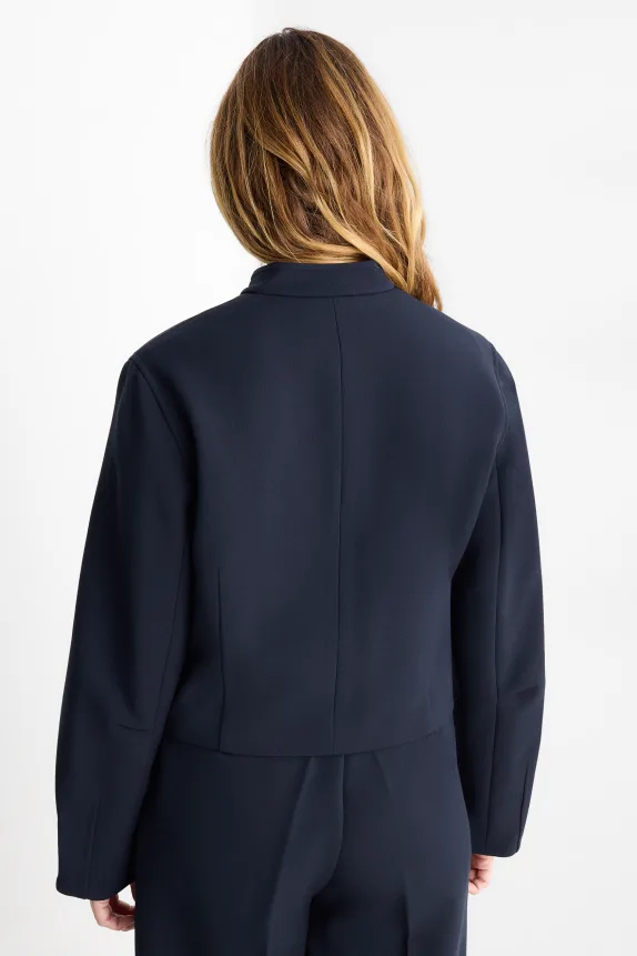 Oversized cropped blazer dark blue