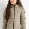Quilted jacket with hood - water-repellent green