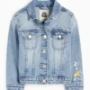 Floral - denim jacket denim-light blue
