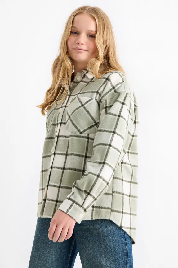 Flannel shirt - check light green