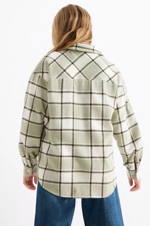 Flannel shirt - check light green