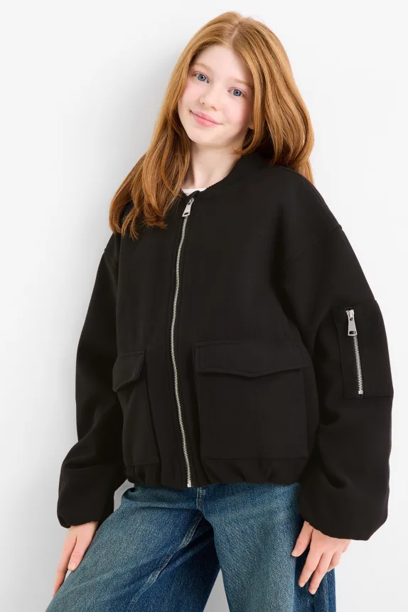 Bomber jacket - lined black