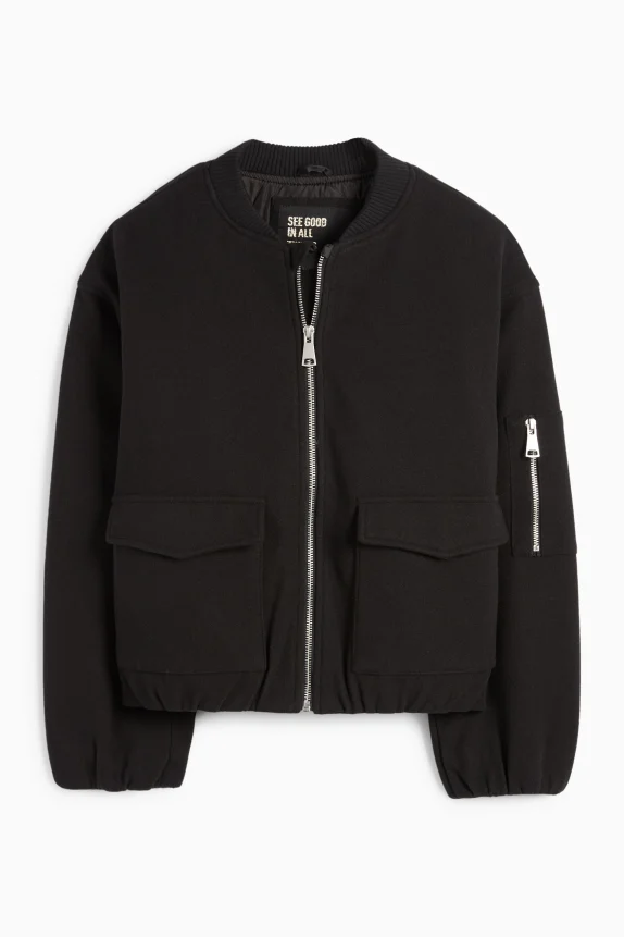 Bomber jacket - lined black