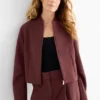 Oversized cropped blazer bordeaux