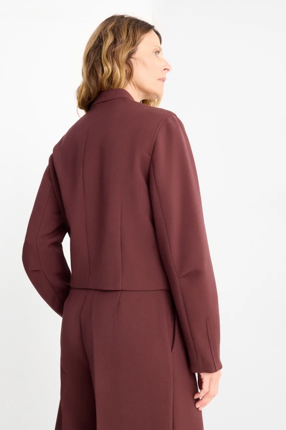 Oversized cropped blazer bordeaux