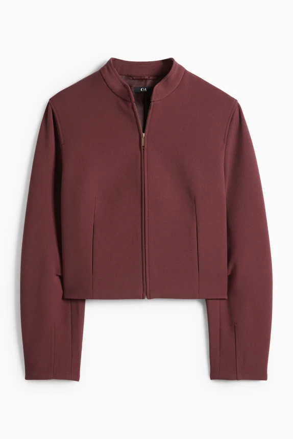Oversized cropped blazer bordeaux