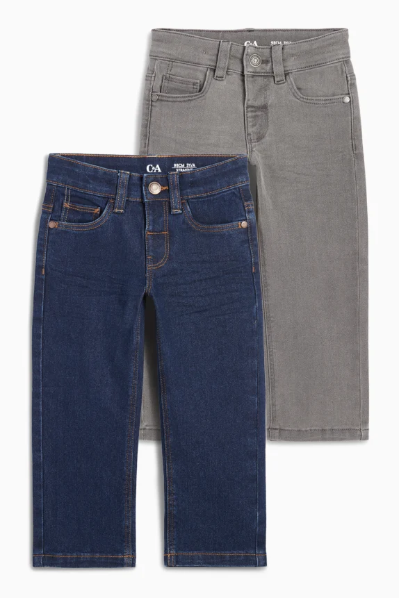 Multipack of 2 - straight jeans denim-dark blue
