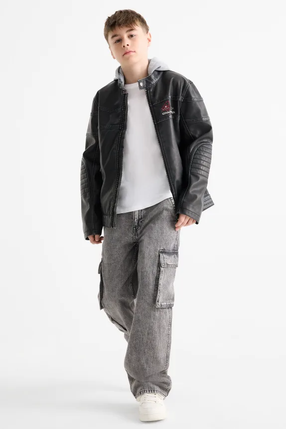 Cargo jeans denim-gray