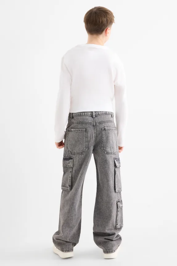 Cargo jeans denim-gray