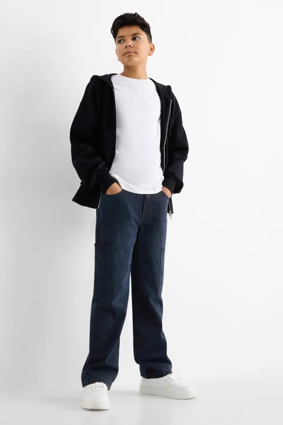 Cargo jeans - thermal jeans denim-dark blue