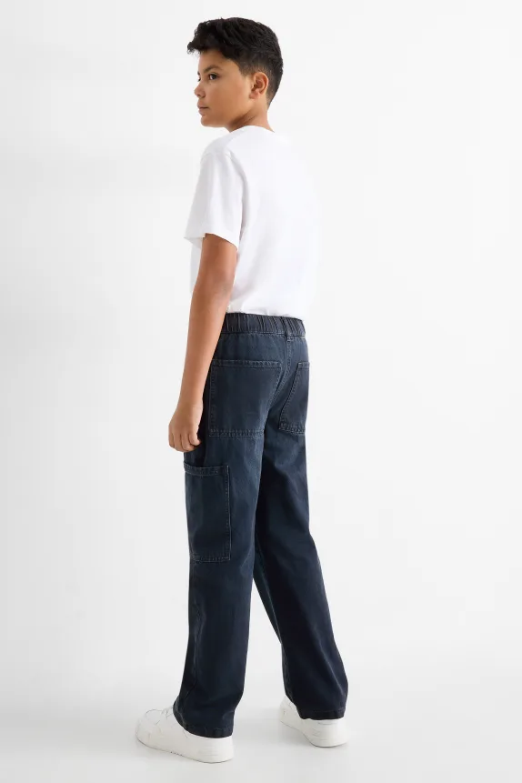 Cargo jeans - thermal jeans denim-dark blue