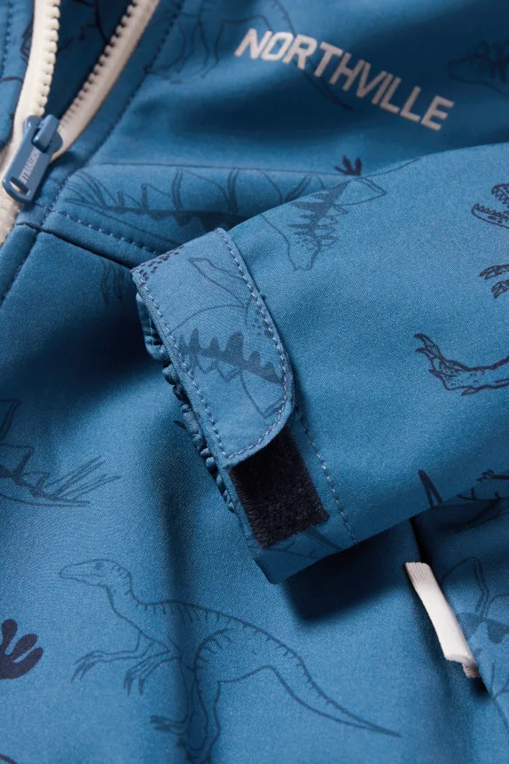 Dino - softshell jacket with hood - waterproof blue