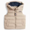 Quilted gilet with hood - water-repellent taupe