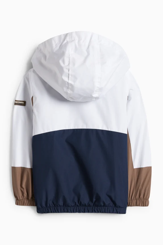 Jacket with hood - water-repellent dark blue