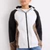 Jacket with hood brown / cremewhite