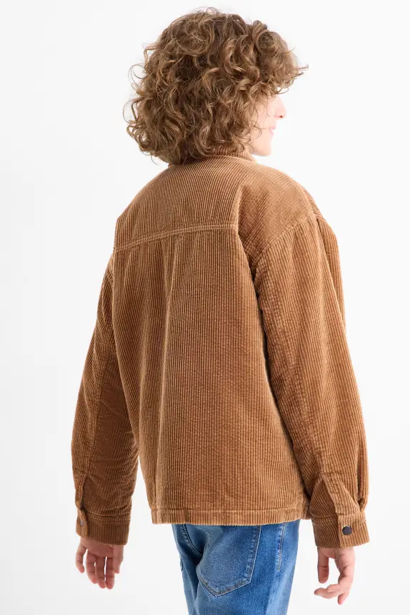 Corduroy shirt jacket light brown