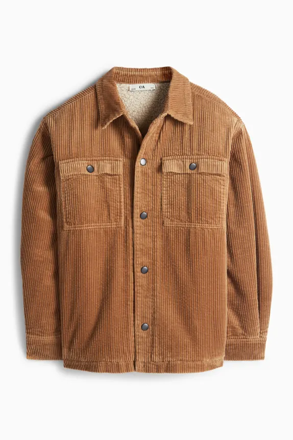 Corduroy shirt jacket light brown