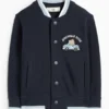Teddy bear and car - varsity jacket - textured dark blue