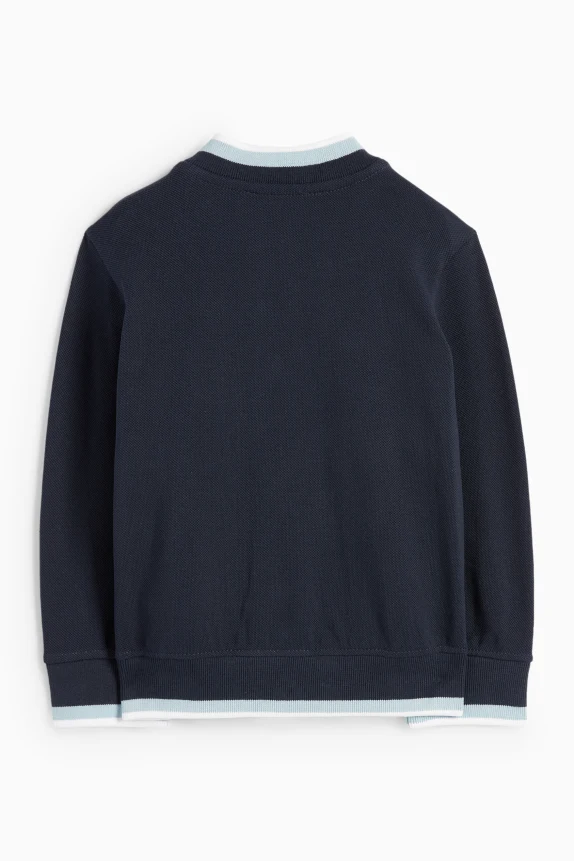 Teddy bear and car - varsity jacket - textured dark blue