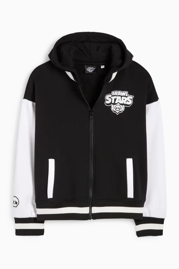 Brawl Stars - varsity jacket with hood black
