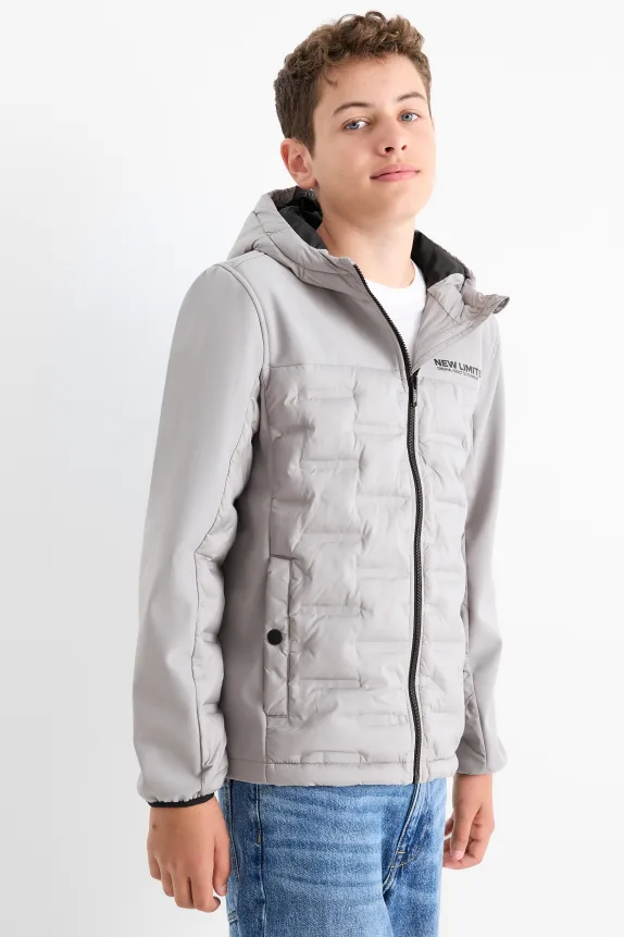 Hybrid jacket with hood gray