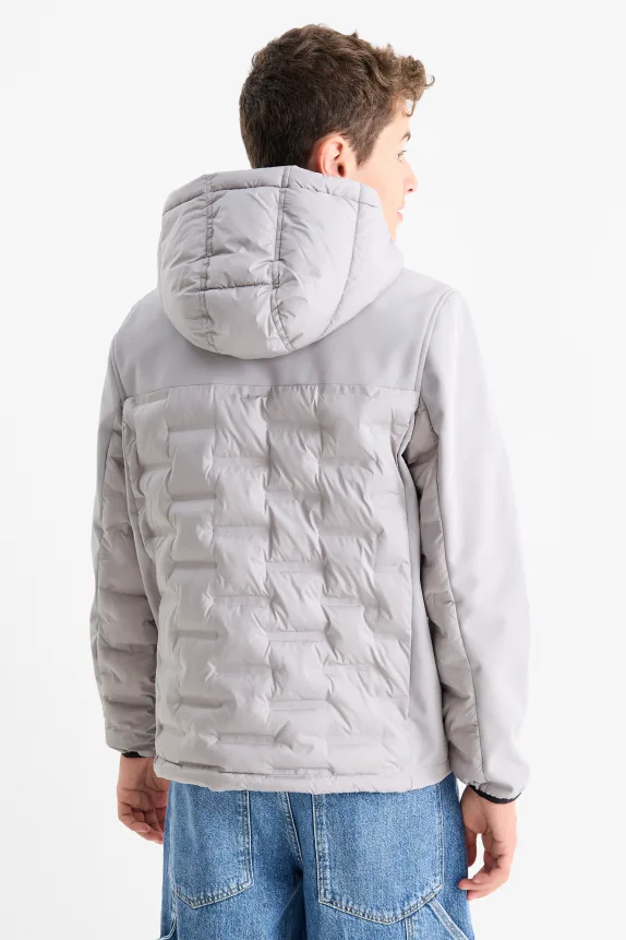 Hybrid jacket with hood gray