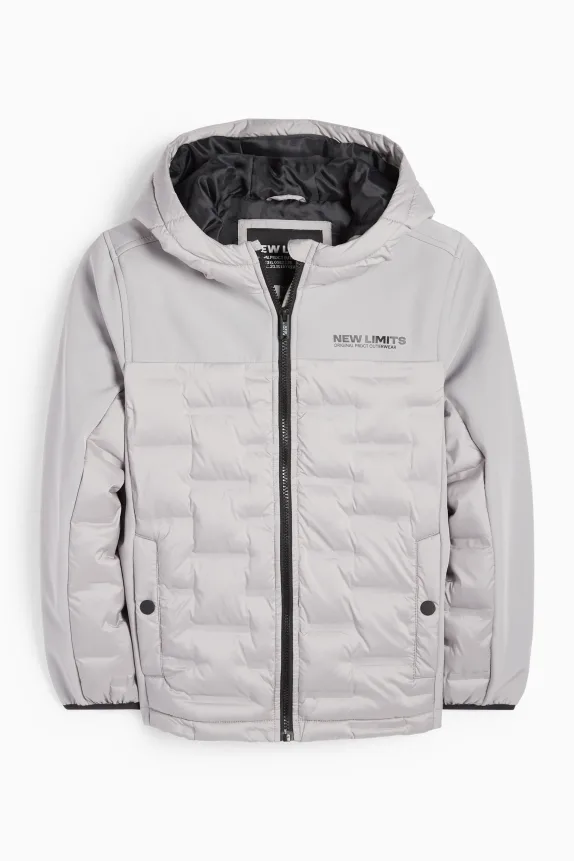 Hybrid jacket with hood gray