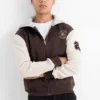 Skateboarder - varsity jacket with hood dark brown