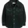 Corduroy shirt jacket dark green