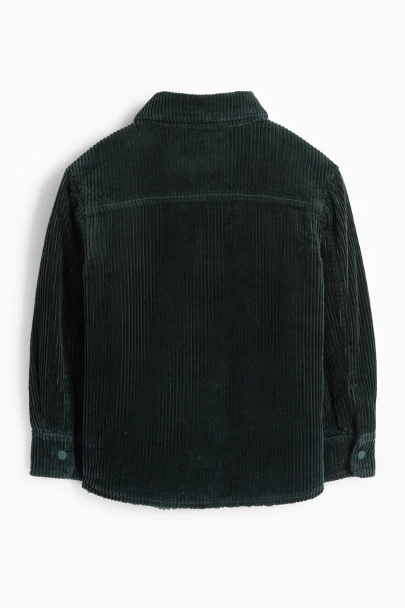 Corduroy shirt jacket dark green
