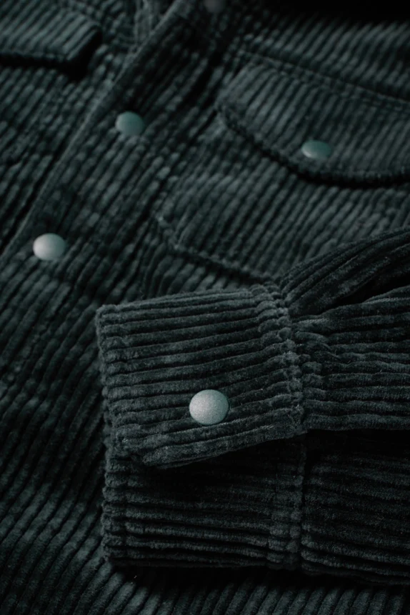 Corduroy shirt jacket dark green