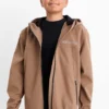 Softshell jacket with hood - waterproof brown