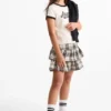 Flannel skirt - check beige