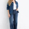 Wide leg jeans - high waist blue denim
