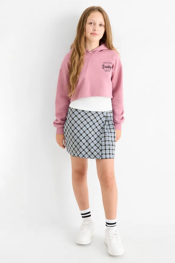 Skirt - check blue