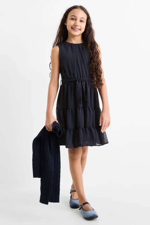 Chiffon dress dark blue