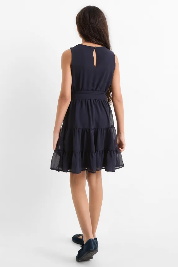 Chiffon dress dark blue