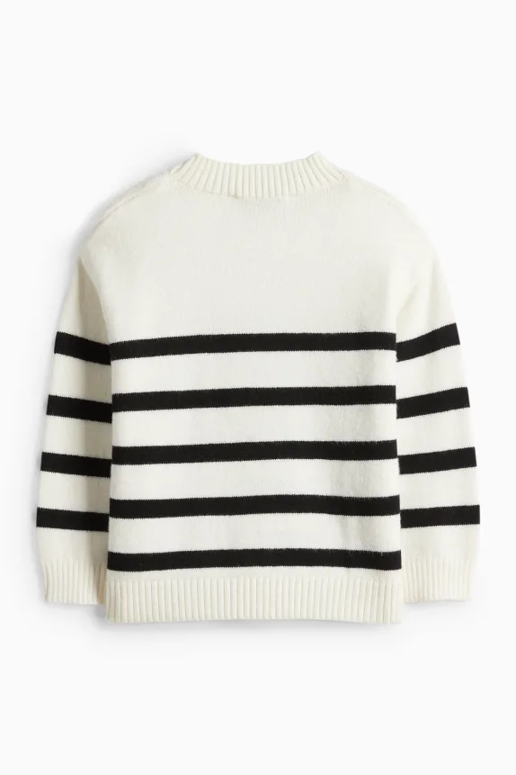 Heart - jumper - striped cremewhite