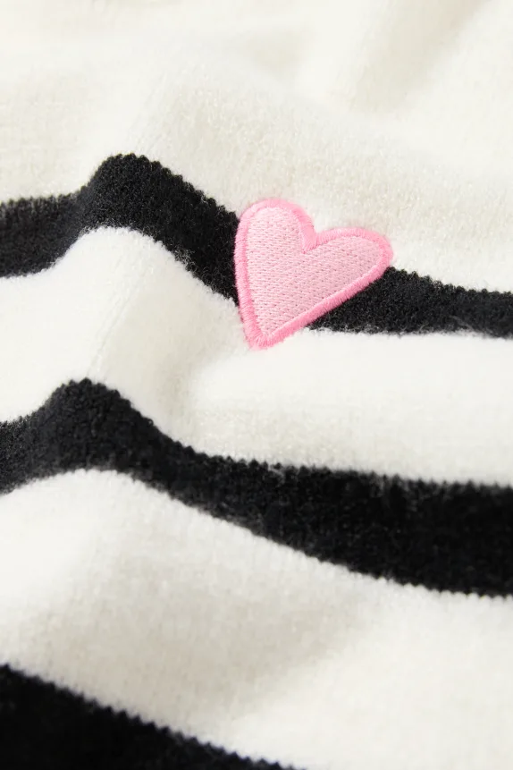 Heart - jumper - striped cremewhite