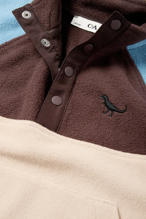 Dino - fleece jumper brown / blue