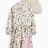 Set - dress, faux fur waistcoat and tights - 3 piece violet