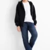 Straight jeans - thermal jeans - jog denim - extra-wide waistband denim-dark blue