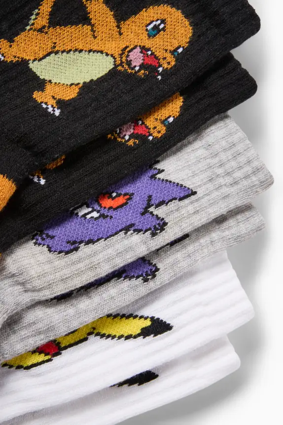 Multipack of 3 - PokÃ©mon - tennis socks with motif gray / black